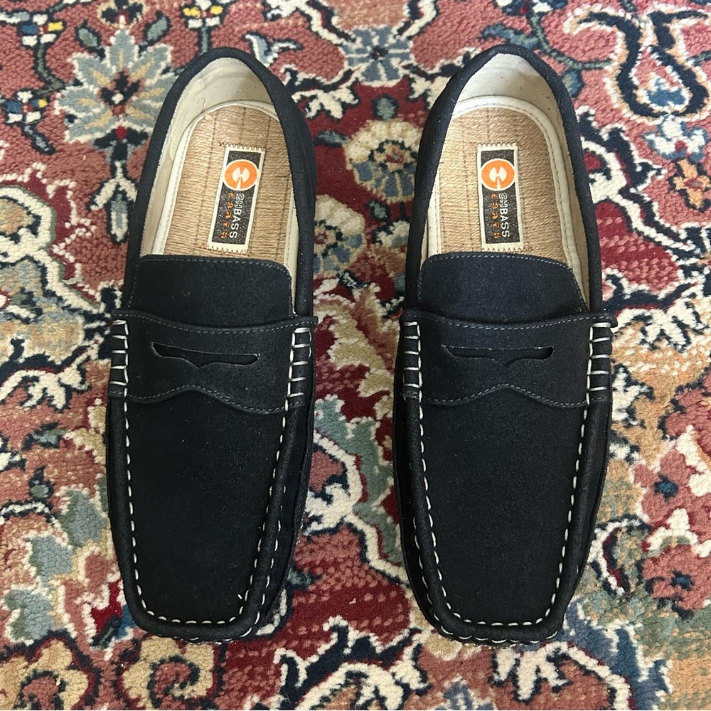 G.H. Bass Davidson Loafers sz 9 D Black Slip-Ons
